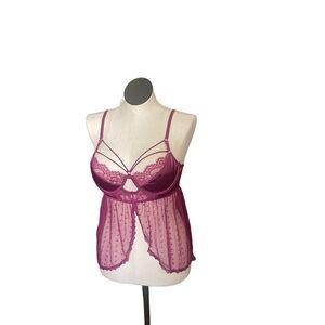 Roma Confidential intimate woman’s purple underwire bra and panty coord set Sz M
